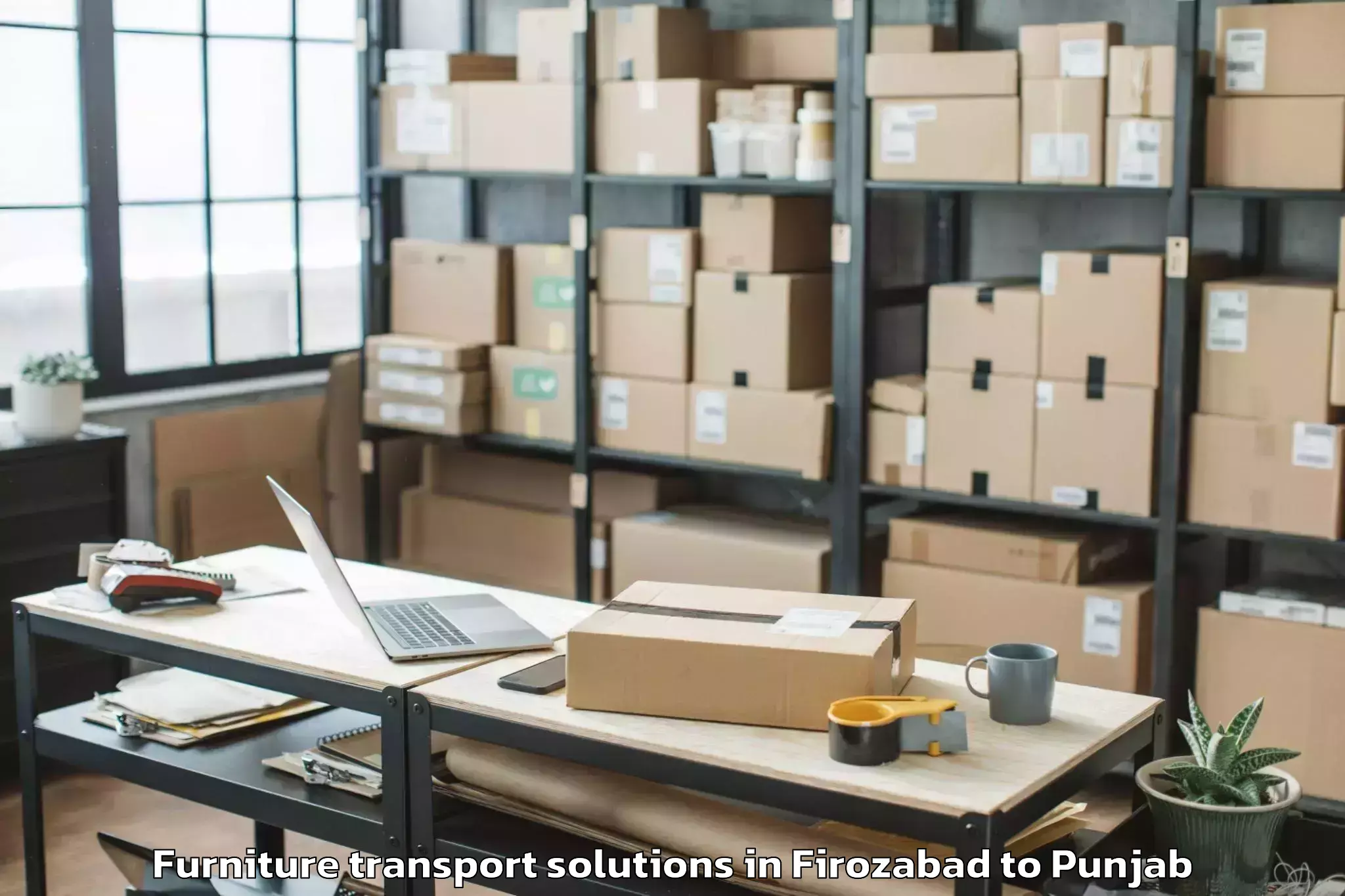 Reliable Firozabad to Patiala Furniture Transport Solutions